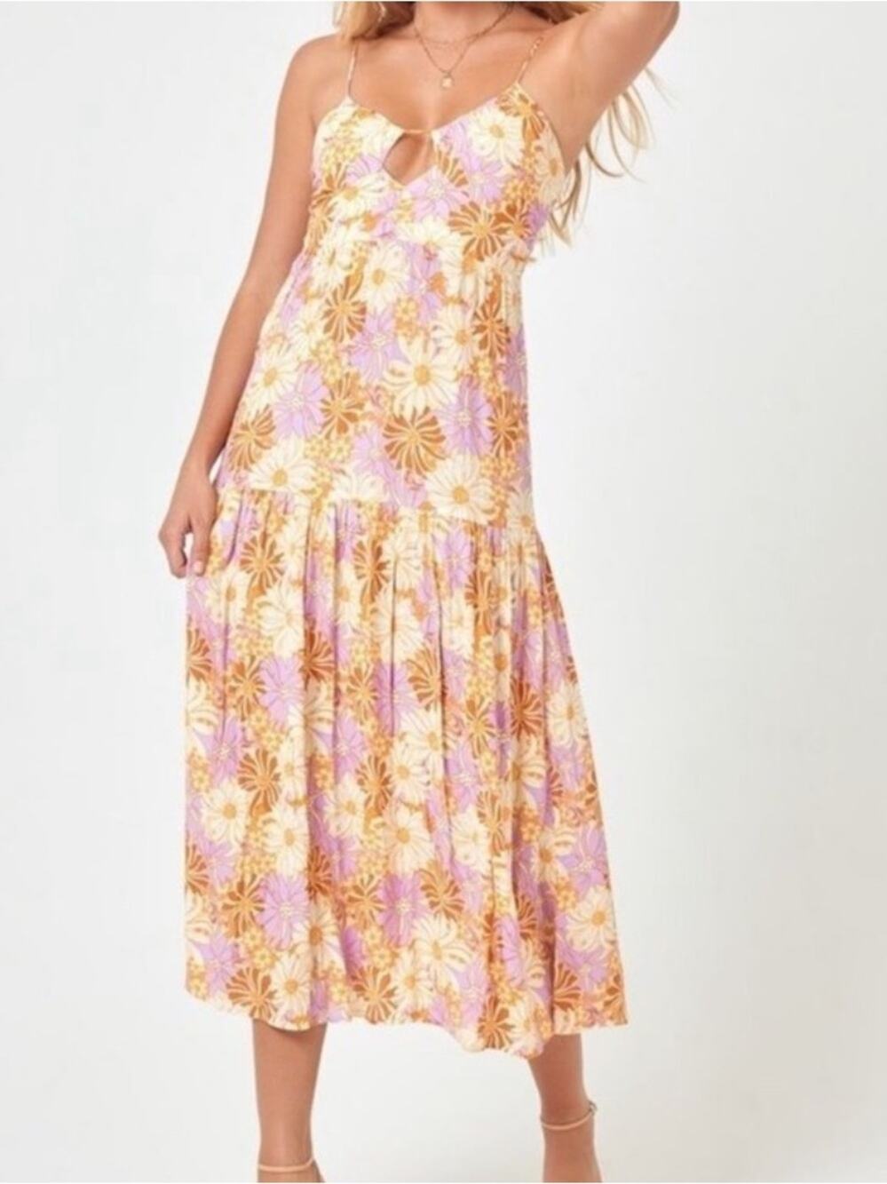 L Space Gemma Floral Midi Maxi Dress Size XS